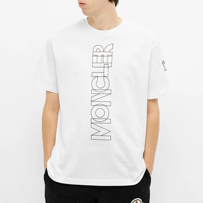 Shop Moncler Grenoble Vertical Logo Tee In White