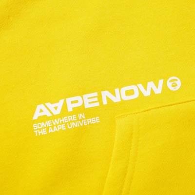 Shop Aape By A Bathing Ape Aape Back Logo Popover Hoody In Yellow