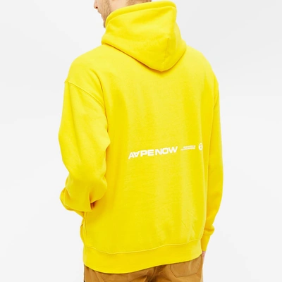 Shop Aape By A Bathing Ape Aape Back Logo Popover Hoody In Yellow