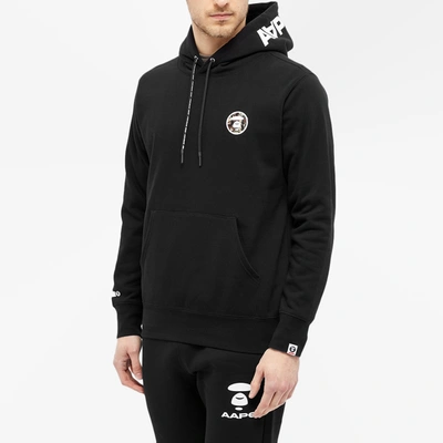 Shop Aape By A Bathing Ape Aape Hood Logo Popover Hoody In Black