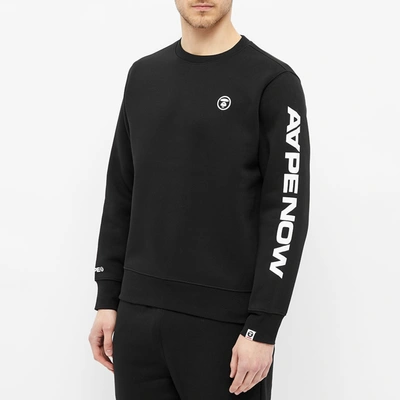 Shop Aape By A Bathing Ape Aape Logo Arm Crew Sweat In Black