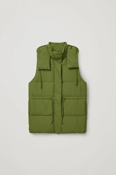 Shop Cos Recycled Polyester Padded Gilet In Green