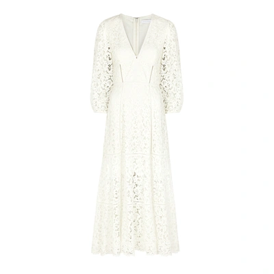 Shop Jonathan Simkhai Lara White Guipure Lace Midi Dress