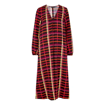 Shop Stine Goya Brooklyn Checked Midi Dress In Multicoloured