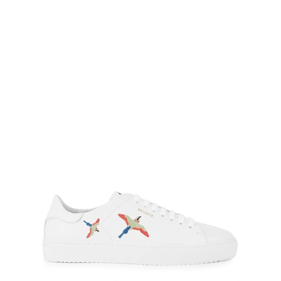 Shop Axel Arigato Clean 90 Bird Embroidered Leather Sneakers In White