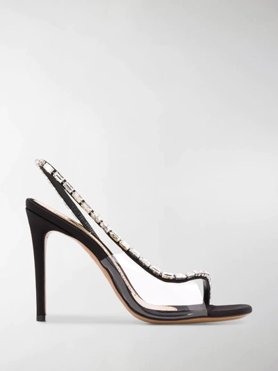 Shop Alexandre Vauthier Elizabeth 100mm Crystal-embellished Sandals In Black