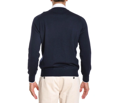 Shop Brunello Cucinelli Men's Blue Wool Sweater