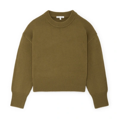 Shop Alex Mill Cozy Crewneck Sweater In Olive Moss