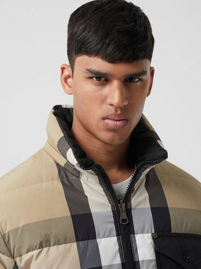 Burberry Kids Reversible Check Puffer Jacket In Archive Beige/black