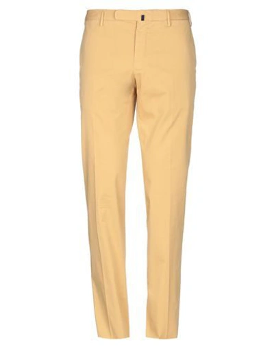Shop Incotex Man Pants Yellow Size 38 Cotton, Elastane