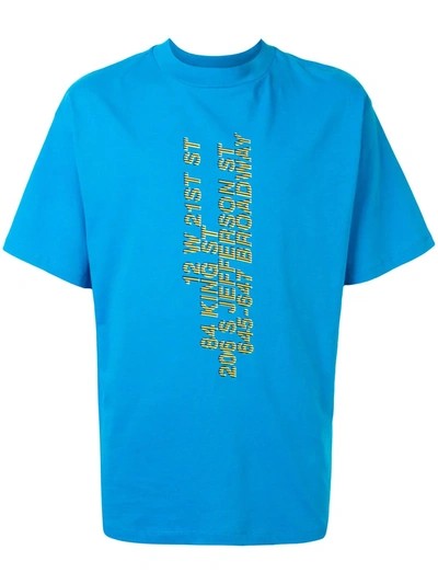 Shop Honey Fucking Dijon Slogan Print Crewneck T-shirt In Blue