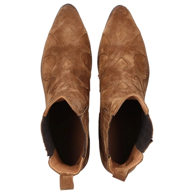 Shop Elia Maurizi Ankle Boots Fox Suede Brown