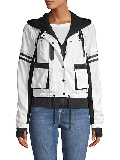 Shop Blanc Noir Skyfall Hooded Jacket In Black