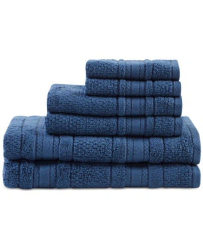Shop Madison Park Adrien Super-soft Cotton 6-pc. Bath Towel Set In Blue