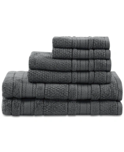 Shop Madison Park Adrien Super-soft Cotton 6-pc. Bath Towel Set In Dark Grey