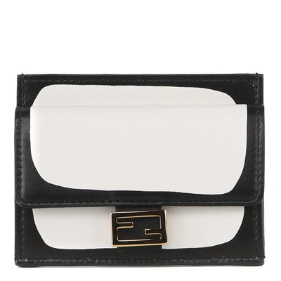 Shop Fendi Joshua Vides Leather Wallet In Black/white