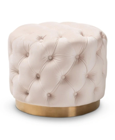 Shop Furniture Valeria Ottoman In Lgt Beige