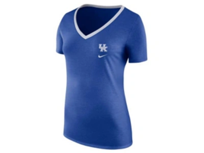 Shop Nike Kentucky Wildcats Women's Tri-blend Ribbed Neck T-shirt In Royalblue