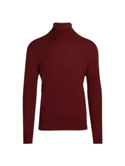 Shop Amiri Men's Wool & Cashmere Turtleneck Sweater In Burgundy