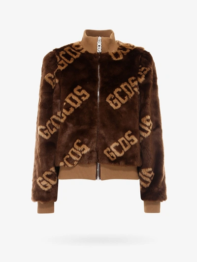 Shop Gcds Jacket In Brown