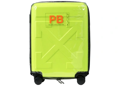 Pre-owned Off-white  Quote Luggage "for Travel" Fluo Yellow