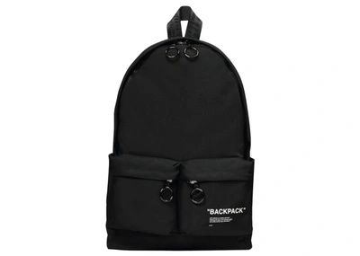 Pre-owned Off-white  Quote Backpack Black-tone Black/white