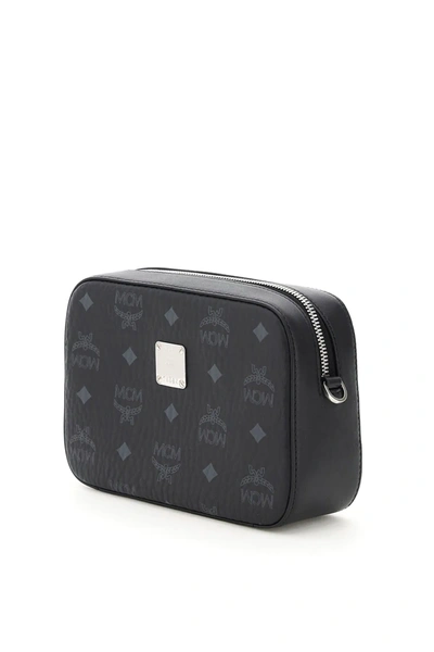 Shop Mcm Visetos Camera Bag In Black,grey
