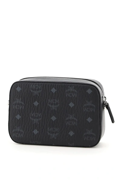 Shop Mcm Visetos Camera Bag In Black,grey