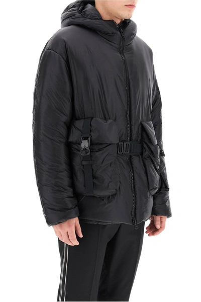 Shop Y-3 M Ch3 Down Jacket With Belt In Black