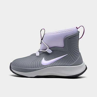 Shop Nike Girls' Toddler Binzie Casual Boots In Smoke Grey/light Solar Flare Heather/dark Smoke Grey/violet Frost