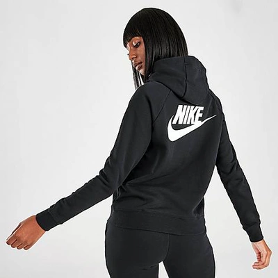Shop Nike Women's Sportswear Essential Quarter-zip Hoodie In Black