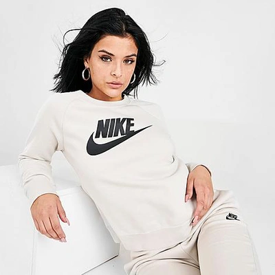 Shop Nike Women's Sportswear Essential Fleece Crewneck Sweatshirt In White