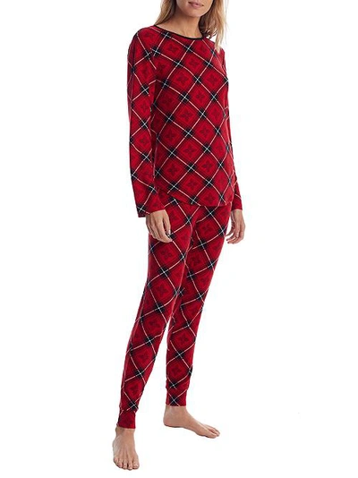 Shop Lauren Ralph Lauren Red Print Knit Jogger Pajama Set