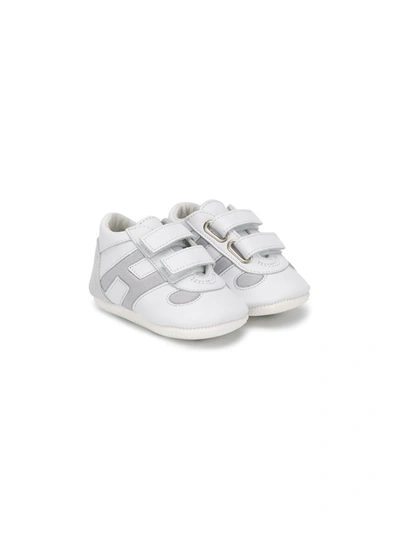 Shop Hogan Touch Strap Fastening Sneakers In White