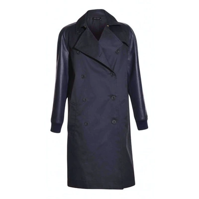 Pre-owned Sophie Hulme Trench Coat In Blue