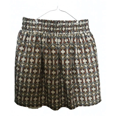 Pre-owned Club Monaco Silk Mini Skirt In Beige