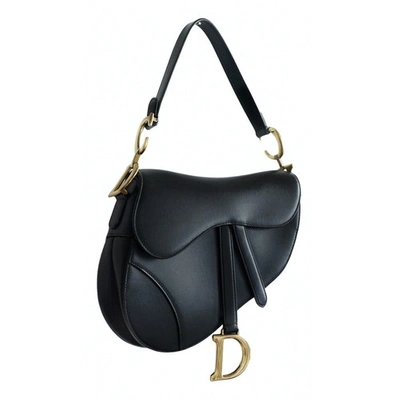 Pre-owned Dior Saddle Black Leather Handbags