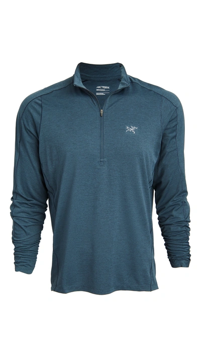Shop Arc'teryx Cormac Lightweight Zip Neck Long Sleeve Shirt In Exosphere