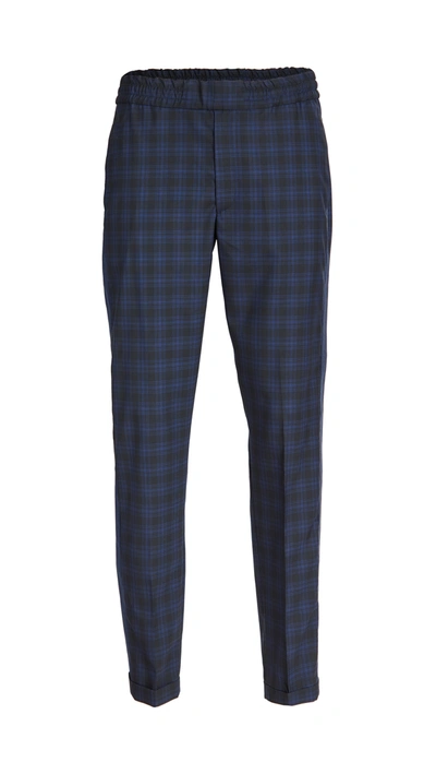 Shop Ps By Paul Smith Blue Drawcord Trousers In Inky