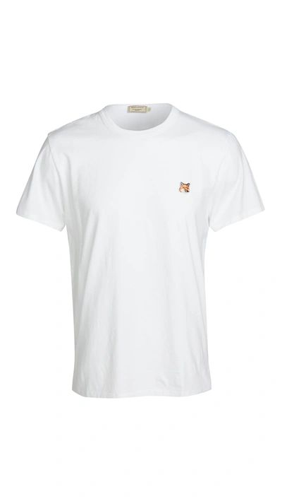 Shop Maison Kitsuné Tee Shirt With Fox Head Patch White