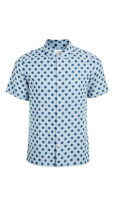 Shop Ps By Paul Smith Casual Fit Polka Dot Short Sleeve Shirt In Blue