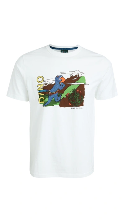 Shop Ps By Paul Smith Regular Fit Dino Climb T-shirt In White