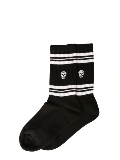 Shop Alexander Mcqueen Sports Skull Socks In Nero