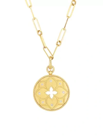 Shop Roberto Coin Men's Venetian Princess 18k Yellow Gold & Diamonds Pendant Necklace