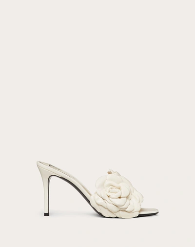 Shop Valentino Garavani  Garavani Atelier Shoes 03 Rose Edition Slide Sandal 90 Mm In Ivory