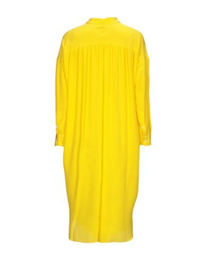 Shop Aspesi Woman Midi Dress Yellow Size 10 Silk