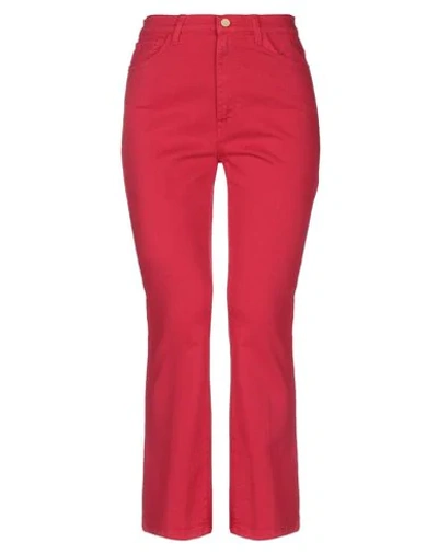 Shop Manila Grace Woman Denim Pants Red Size 25 Cotton, Elastane