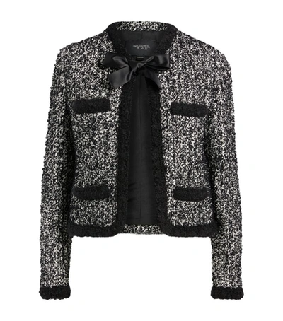 Shop Giambattista Valli Bow-detail Tweed Jacket