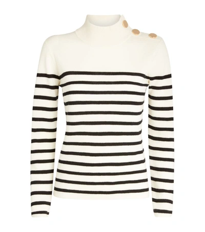 Shop Claudie Pierlot Striped Button-detail Sweater