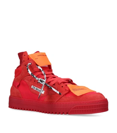 Shop Off-white Distressed Leather Off-court High-top Sneakers
